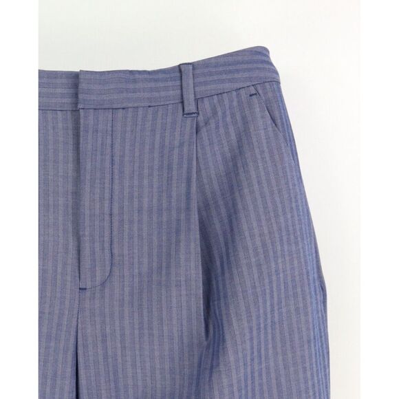 Banana Republic Dress‎ Pants Pleated Tapered Womens 12 Blue Herringbone Pockets - Picture 5 of 7